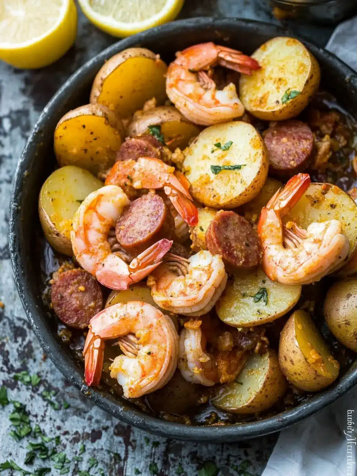 Whole30 Shrimp Boil with Potatoes, Sausage, and Garlic Ghee Magic 4 Whole30 Shrimp Boil with Potatoes, Sausage, and Garlic Ghee (Paleo)
