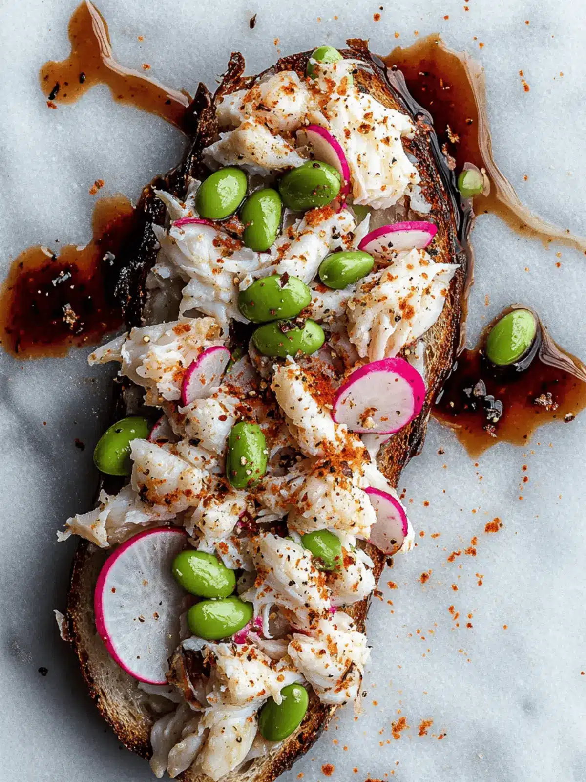 Crab, Radish, and Edamame Toast for a Colorful Brunch 2 Crab, Radish and Edamame Toast