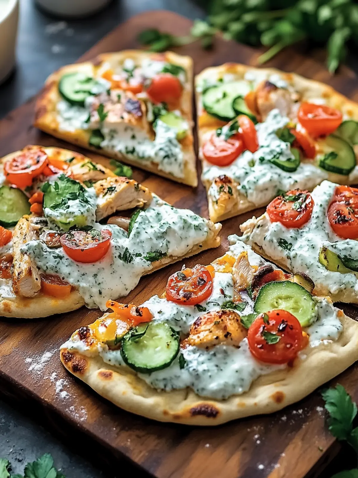 Tzatziki Chicken & Veggie Naan Pizza: A Fresh Flavor Twist 2 Tzatziki Chicken & Veggie Naan Pizza