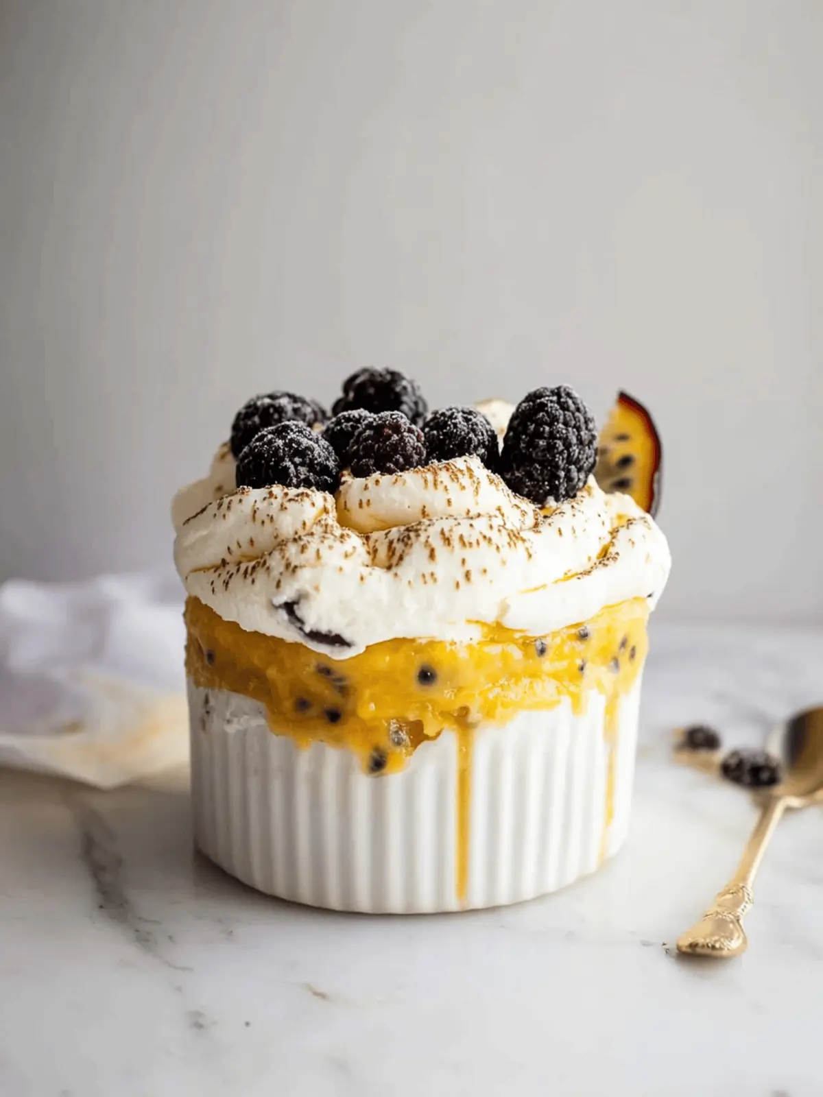 Frozen Passion Fruit Souffl : A Tropical Dream Dessert 2 Frozen Passion Fruit Souffl