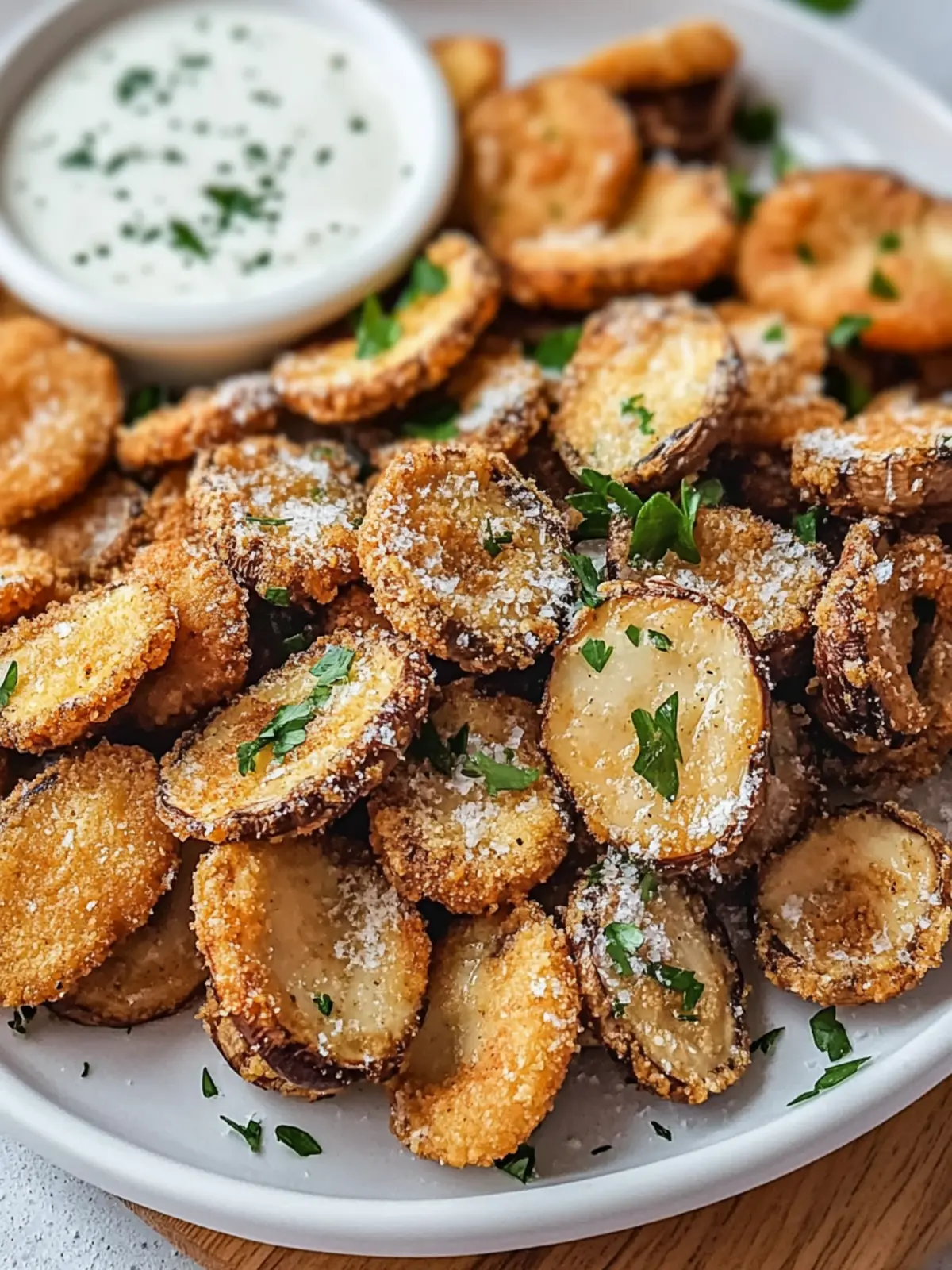 Crispy Fried Sliced Mushrooms with Ranch for Festive Fun 2 Fried Sliced Mushrooms with Ranch