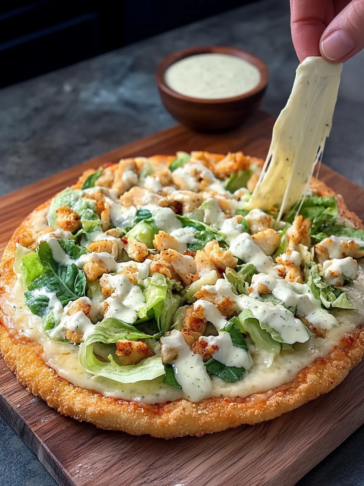 Viral Chicken Crust Caesar Salad Pizza: A Flavorful Twist 4 Viral Chicken Crust Caesar Salad Pizza
