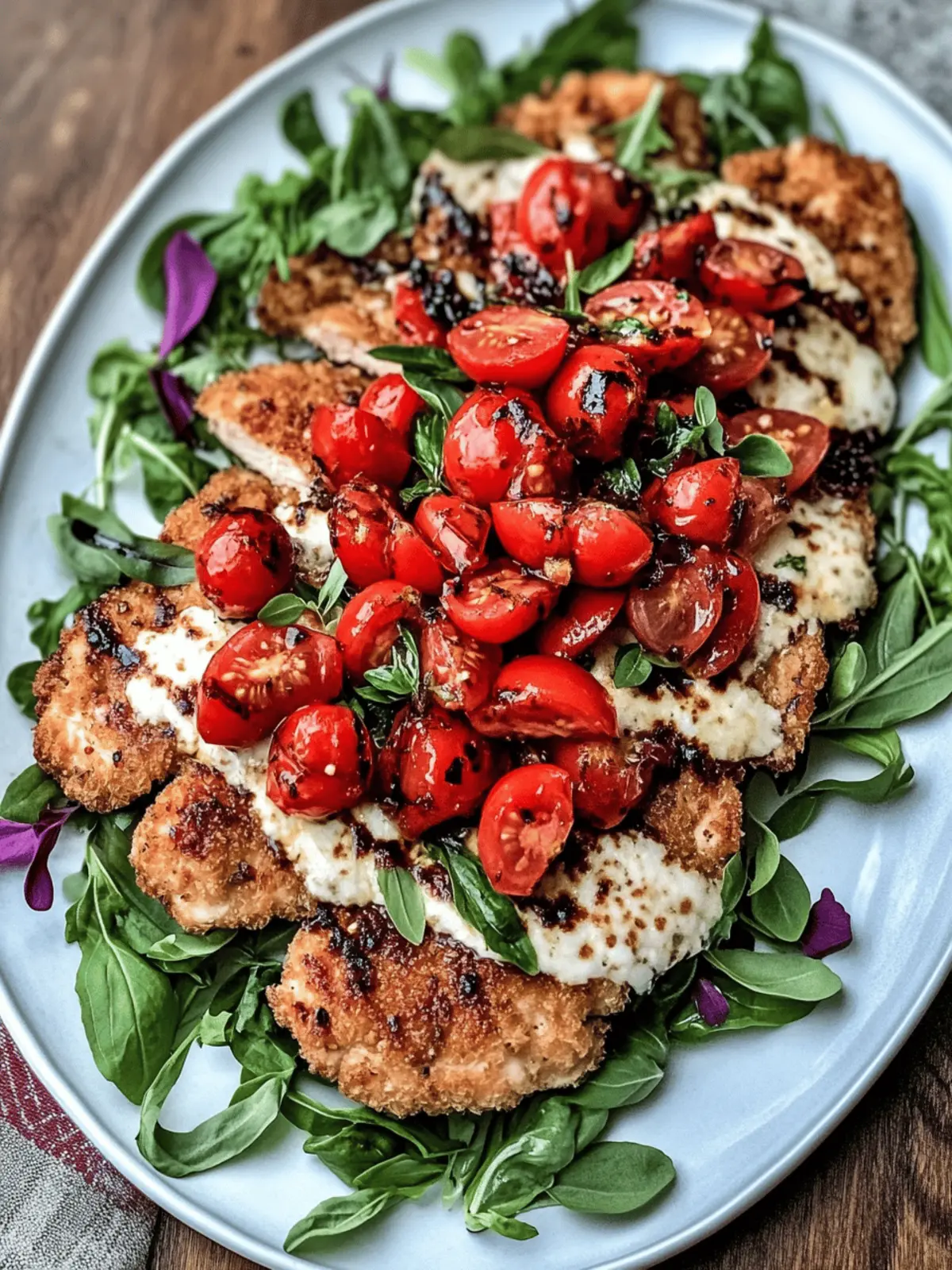 Crispy Chicken Milanese with Tomato and Mozzarella Bliss 4 Chicken Milanese with Tomato and Mozzarella