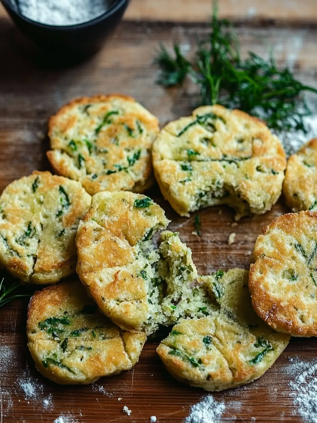 Green Olive and Herb Welsh Cakes: Savory Snack Delight 2 Green olive and herb Welsh cakes