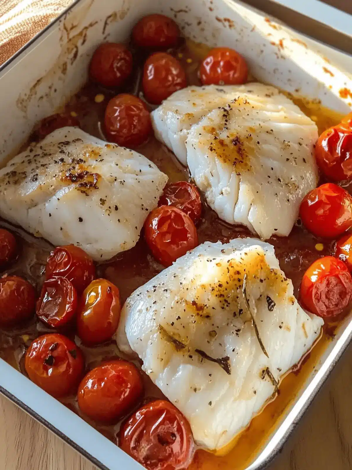 Easy Baked Cod with Jammy Cherry Tomatoes for a Cozy Night In 3 Easy baked cod with jammy cherry tomatoes