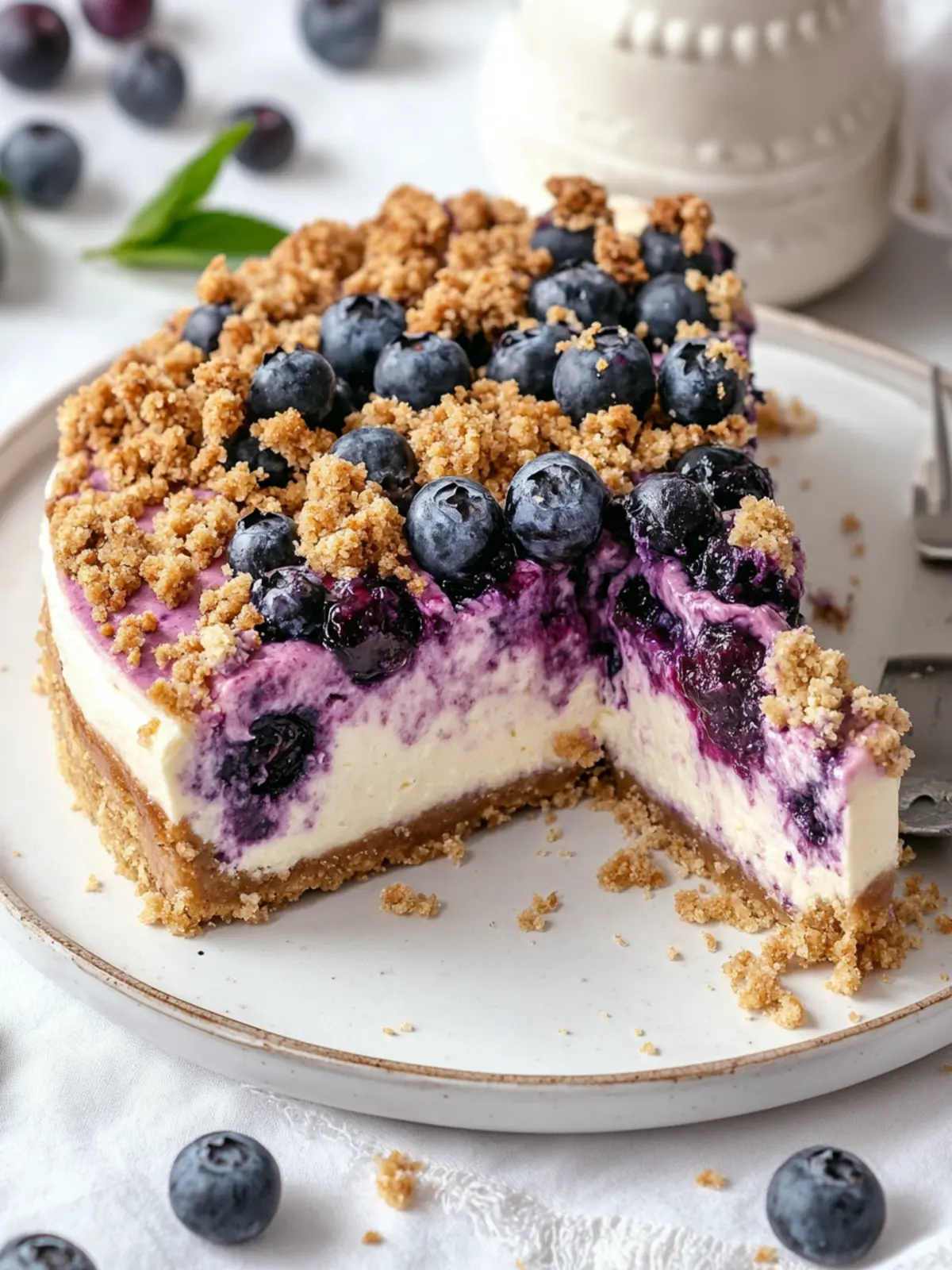Decadent Blueberry Crumble Cheesecake You'll Crave Again 2 Blueberry Crumble Cheesecake