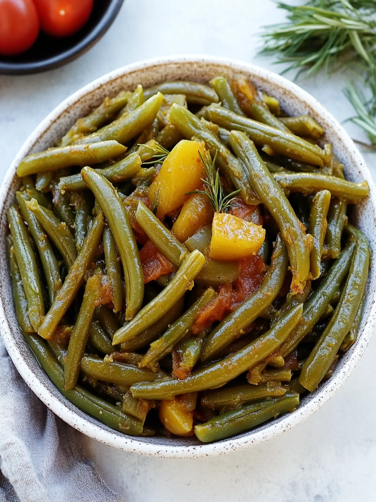 Savory Authentic Greek Green Beans - Fasolakia Lathera Delight 2 Authentic Greek Green Beans-Fasolakia Lathera
