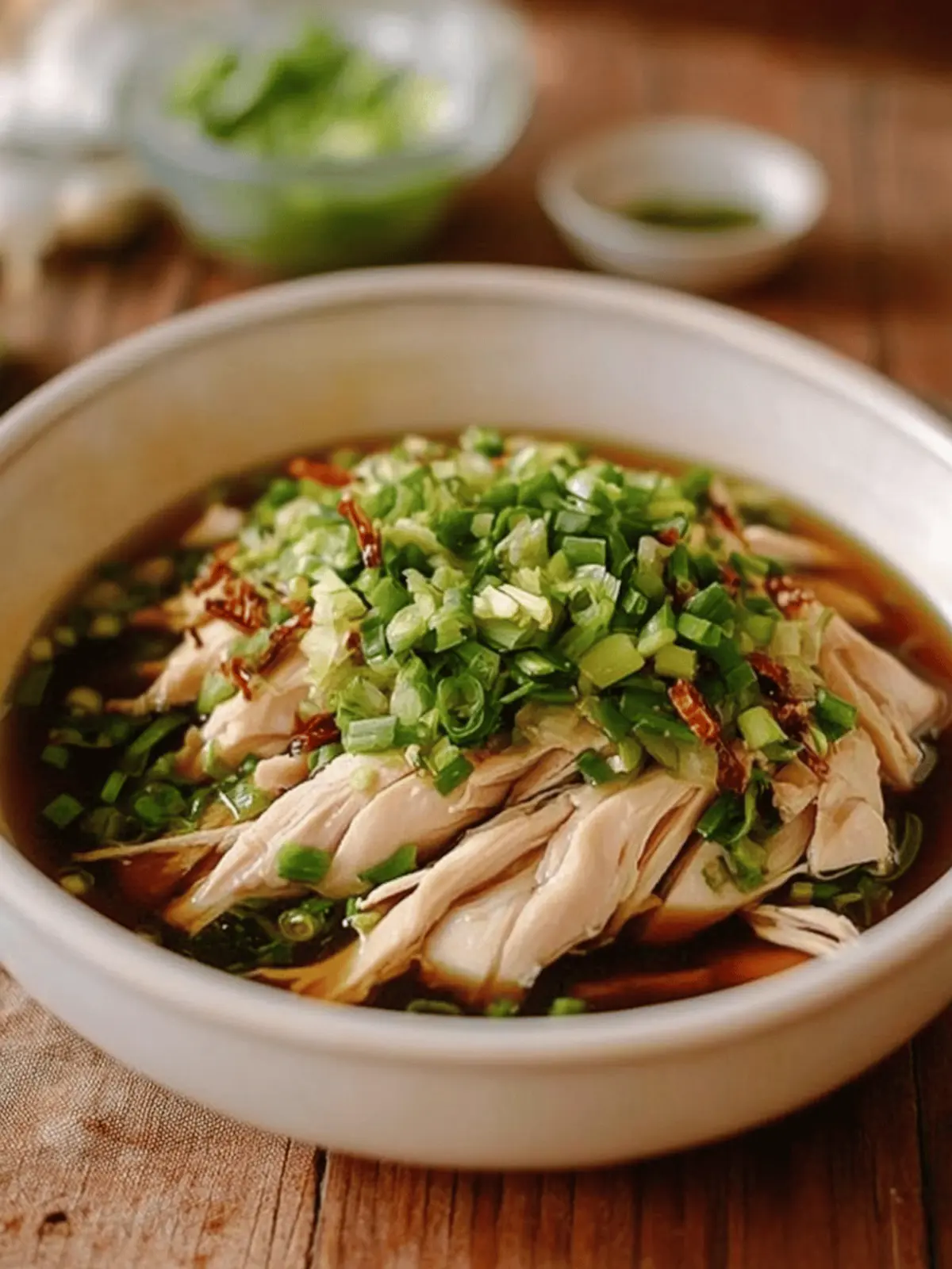 Savory Poached Chicken with Ginger Scallion Sauce Recipe 2 Poached Chicken with Ginger Scallion Sauce