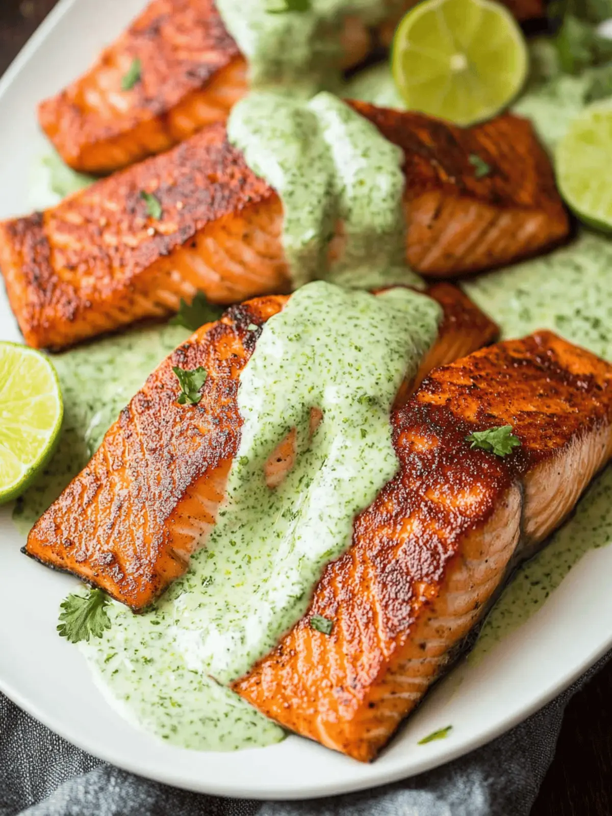 Skillet Seared Salmon with Creamy Cilantro Lime Sauce Magic 3 Skillet Seared Salmon with Creamy Cilantro Lime Sauce