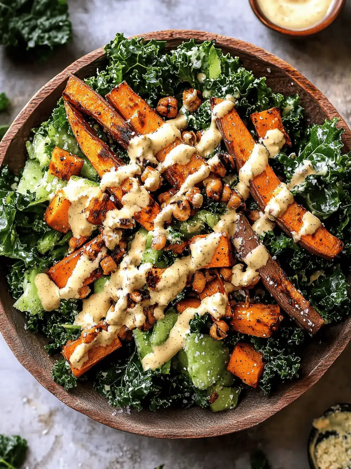 Sweet Potato Kale Salad with Creamy Honey Mustard Magic 2 Sweet Potato Kale Salad with Creamy Honey Mustard Dressing
