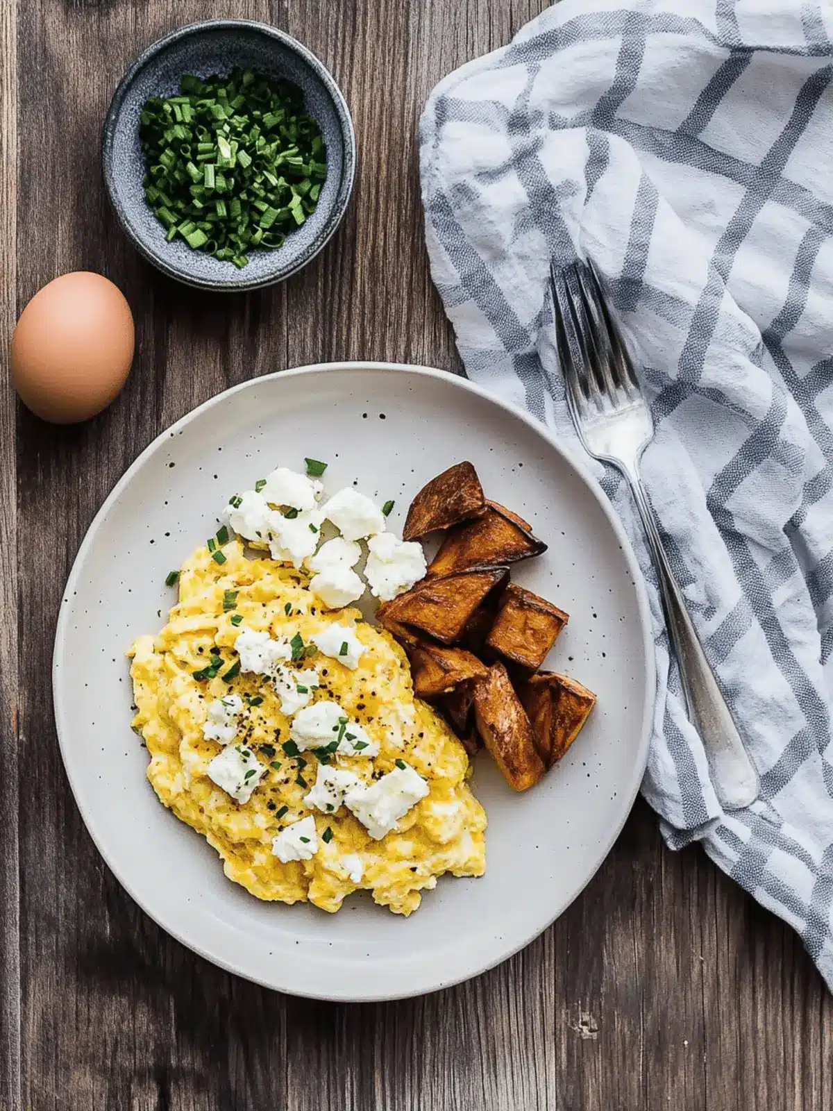 Creamy Goat Cheese & Chive Scrambled Eggs for a Luxurious Wake-Up 3 Goat Cheese & Chive Scrambled Eggs