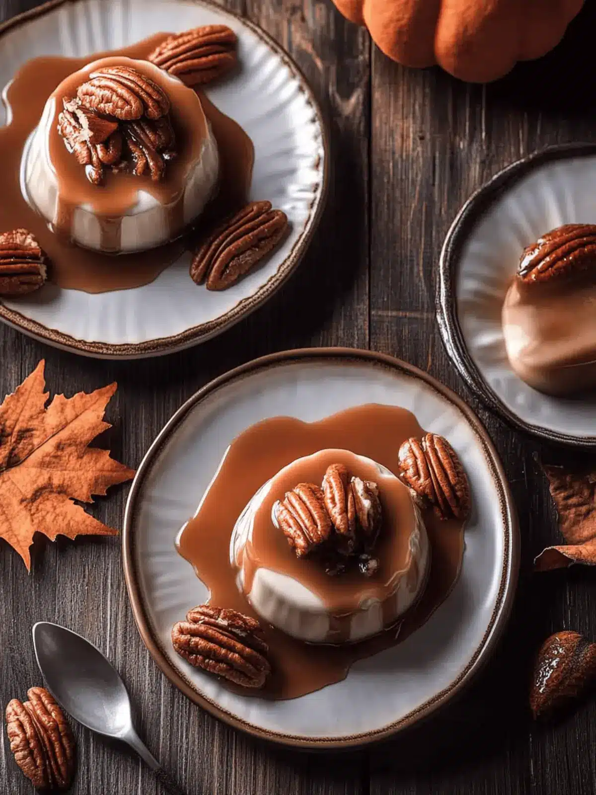 Pumpkin Caramel Panna Cotta with Crunchy Candied Pecans 2 Pumpkin Caramel Panna Cotta with Candied Pecans