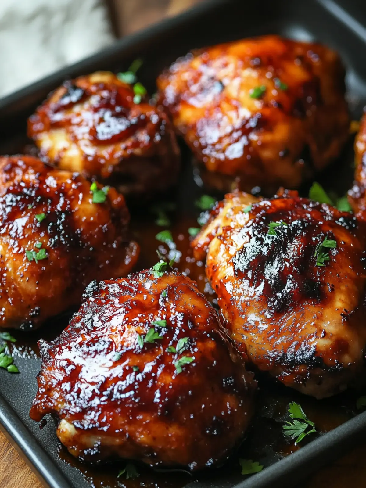 Savory Caramelized BBQ Chicken Thighs in the Oven Made Easy 2 Caramelized BBQ Chicken Thighs in the Oven