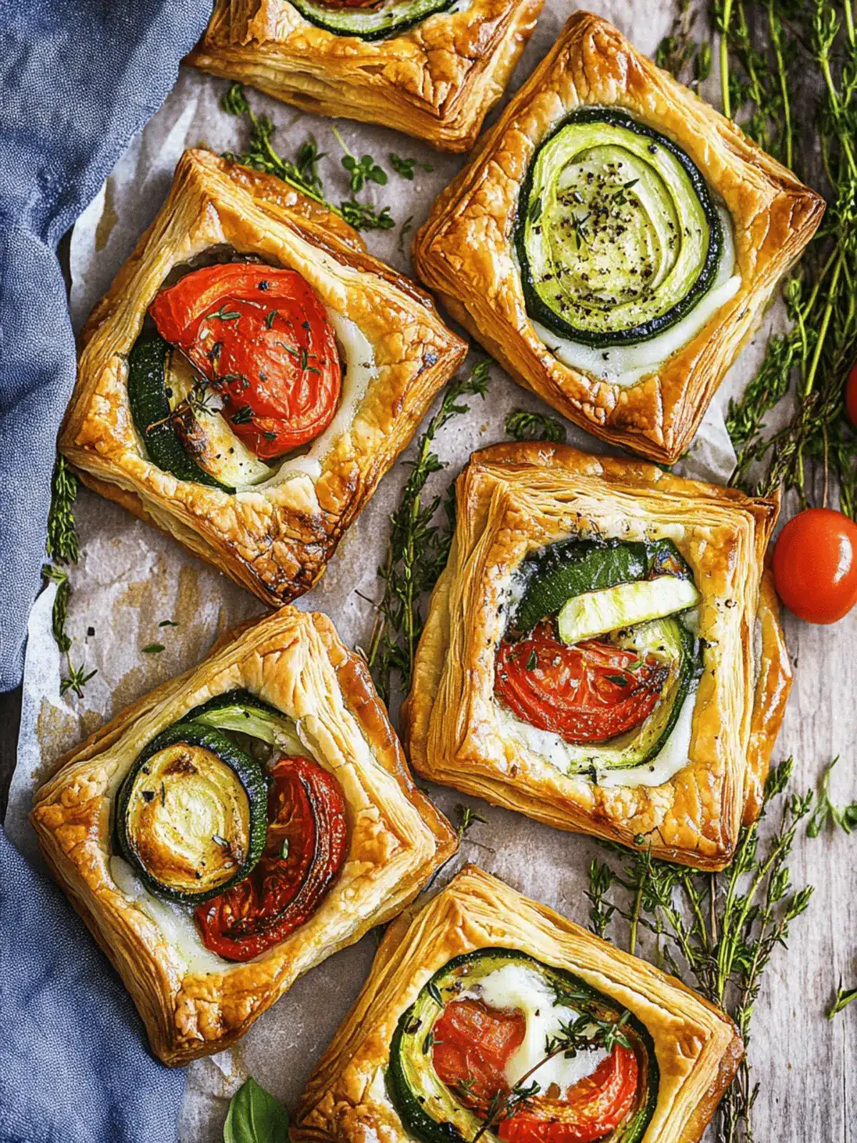Savory Puff Pastry Vegetable Tarts for a Quick Gourmet Treat 2 Puff Pastry Vegetable Tarts