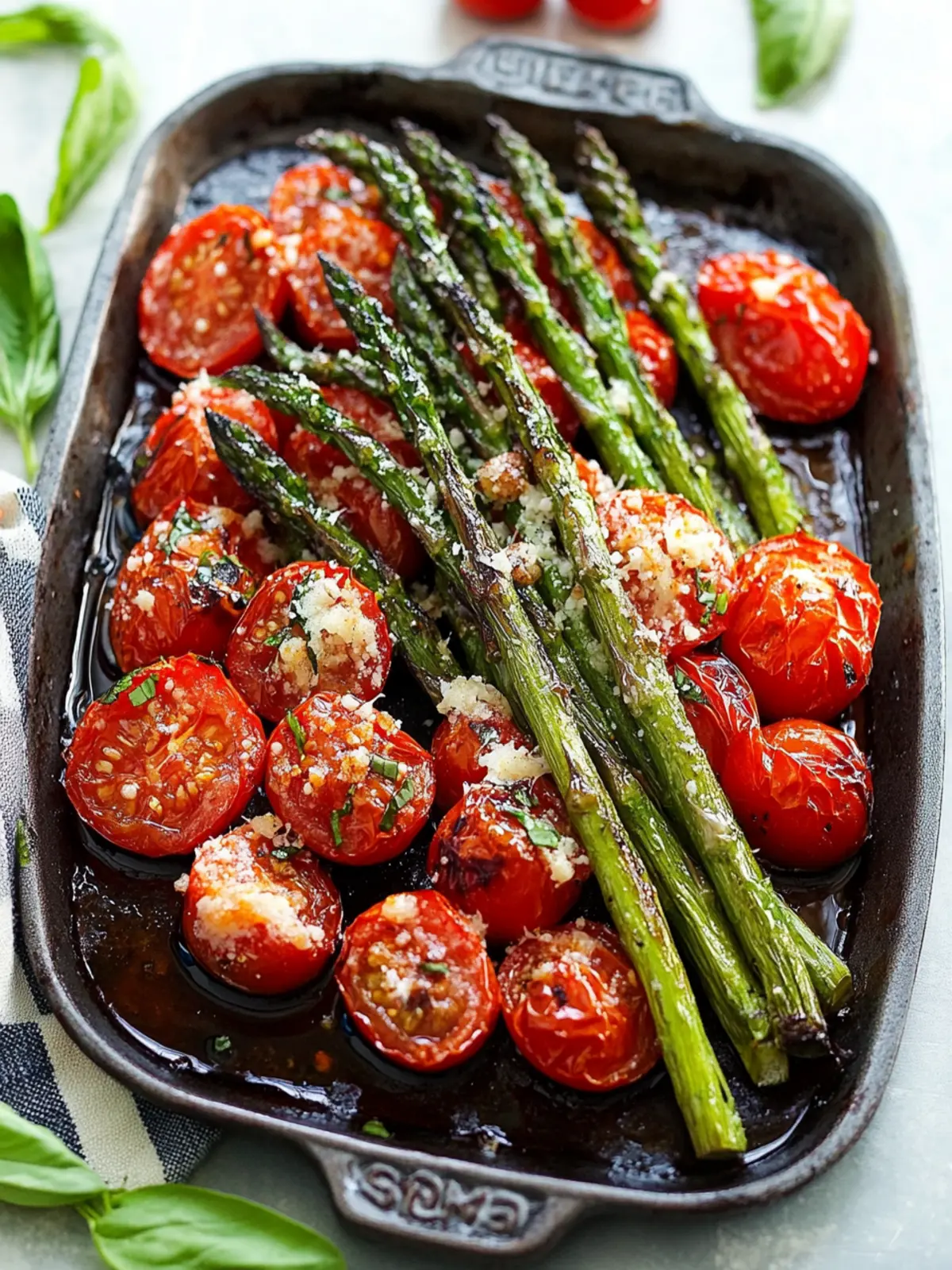 Delicious Balsamic Parmesan Roasted Asparagus and Tomatoes Recipe 3 Balsamic Parmesan Roasted Asparagus and Tomatoes
