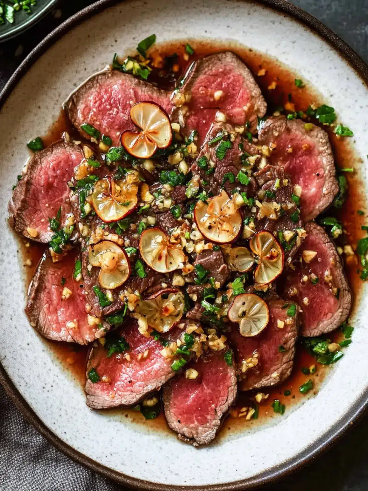 Beef Tataki with Garlic Chips & Ponzu: A Gourmet Delight at Home 3 Beef Tataki with Garlic Chips & Ponzu