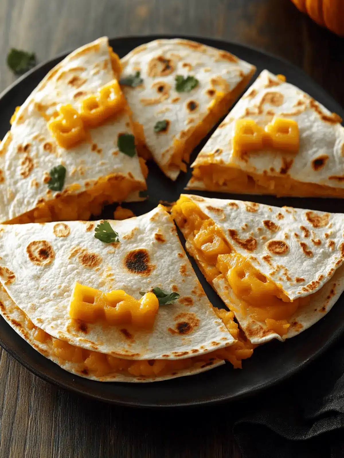 Cheesy Pumpkin Quesadillas for a Fun Halloween Feast 2 Cheesy Pumpkin Quesadillas