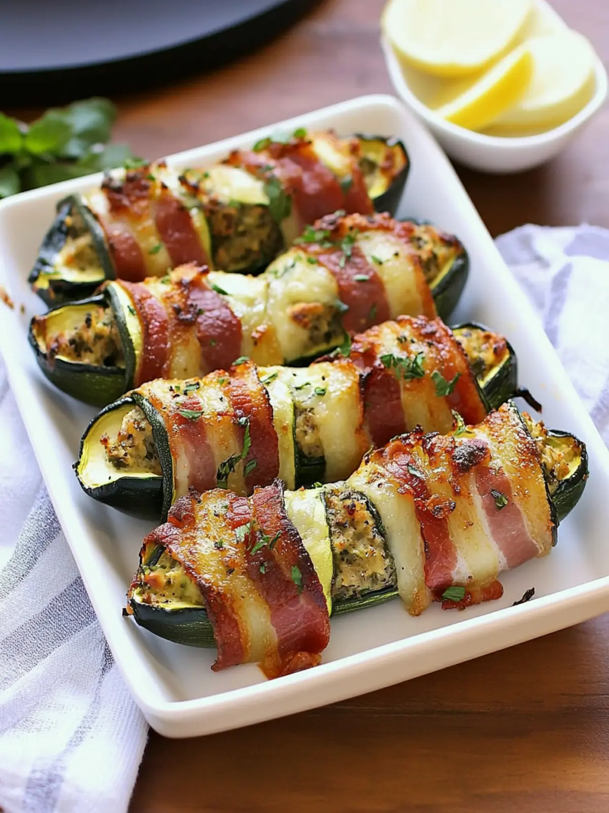 Bacon Wrapped Stuffed Zucchini: A Flavor-Packed Delight 3 Bacon Wrapped Stuffed Zucchini