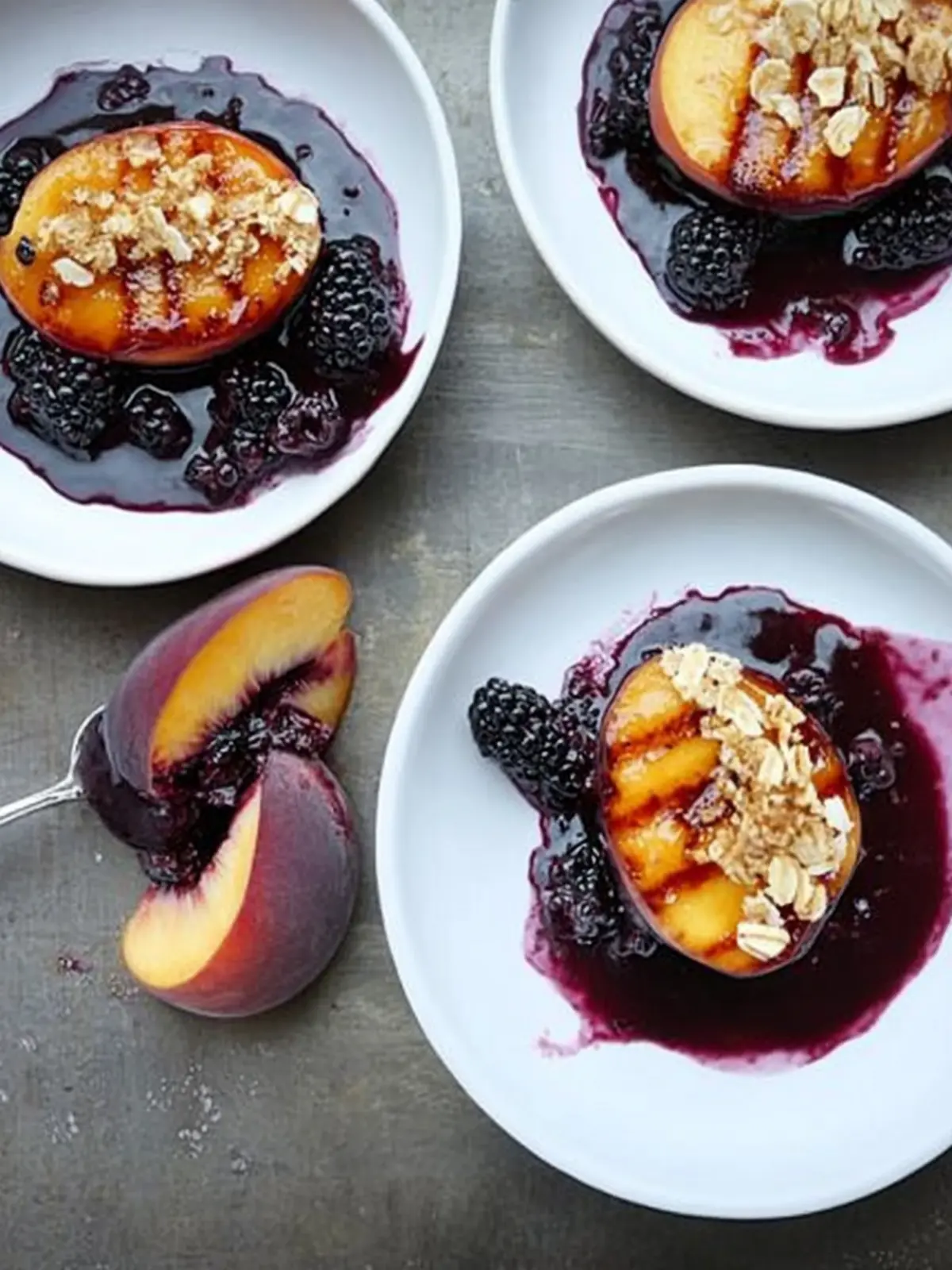 Grilled Peaches with Blackberry Sauce: A Sweet Summer Delight 2 Grilled Peaches with Blackberry Sauce