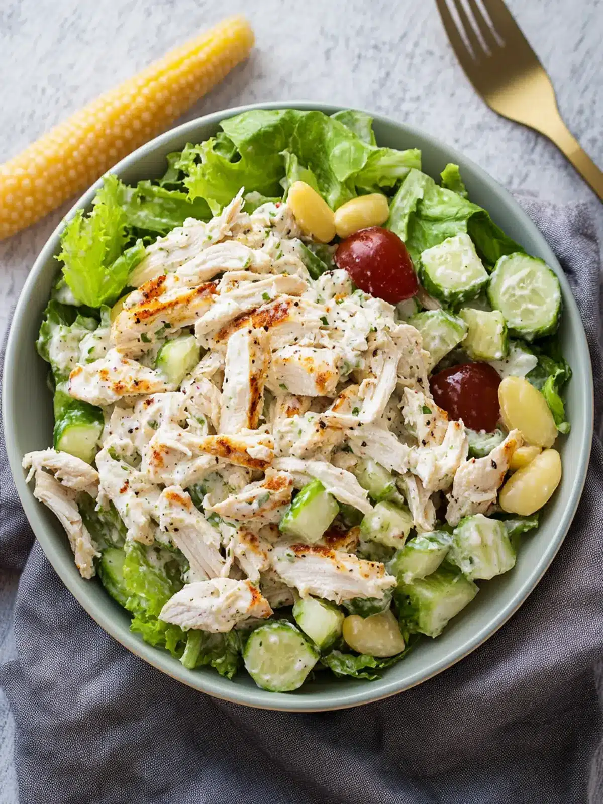 Delicious Ranch Chicken Salad Packed with 39g of Protein 4 Ranch Chicken Salad