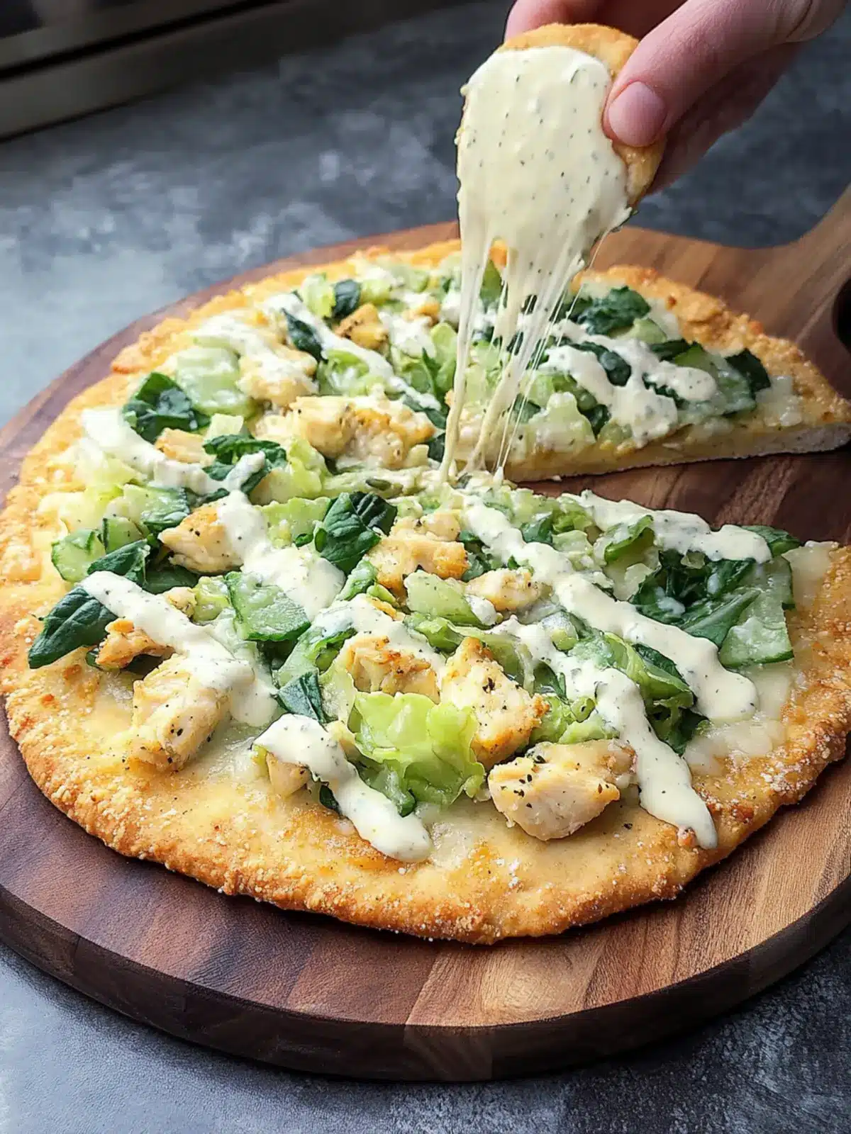 Viral Chicken Crust Caesar Salad Pizza: A Flavorful Twist 3 Viral Chicken Crust Caesar Salad Pizza
