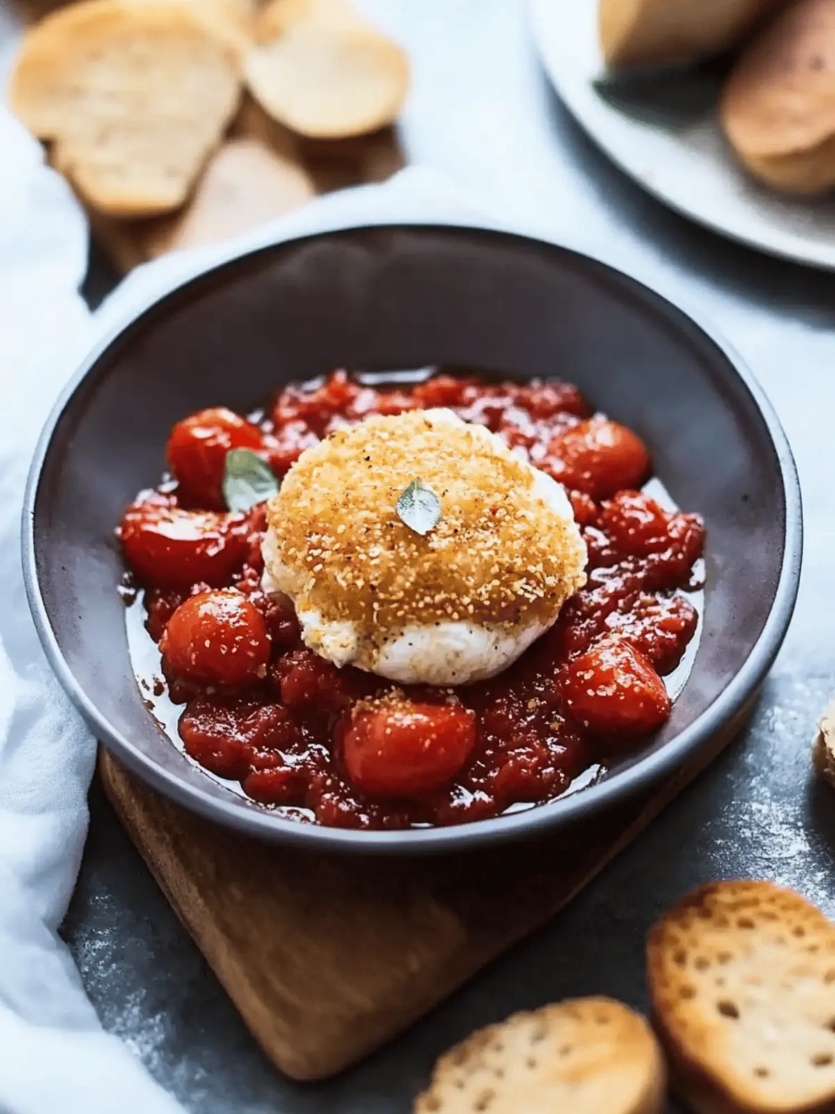 Crispy Fried Burrata with Cherry Tomato Sauce Delight 4 Fried Burrata with Cherry Tomato Sauce