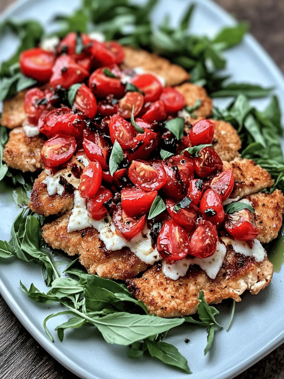 Crispy Chicken Milanese with Tomato and Mozzarella Bliss 2 Chicken Milanese with Tomato and Mozzarella