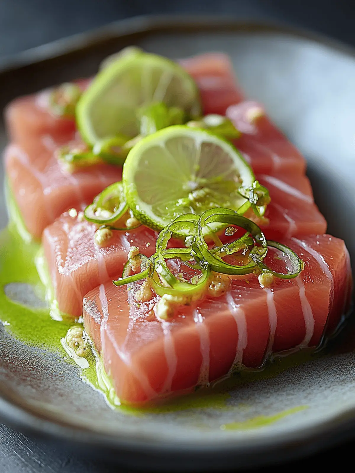 Lime-Infused Yellowfin Tuna Sashimi: A Fresh Flavor Adventure 4 Lime-Infused Yellowfin Tuna Sashimi