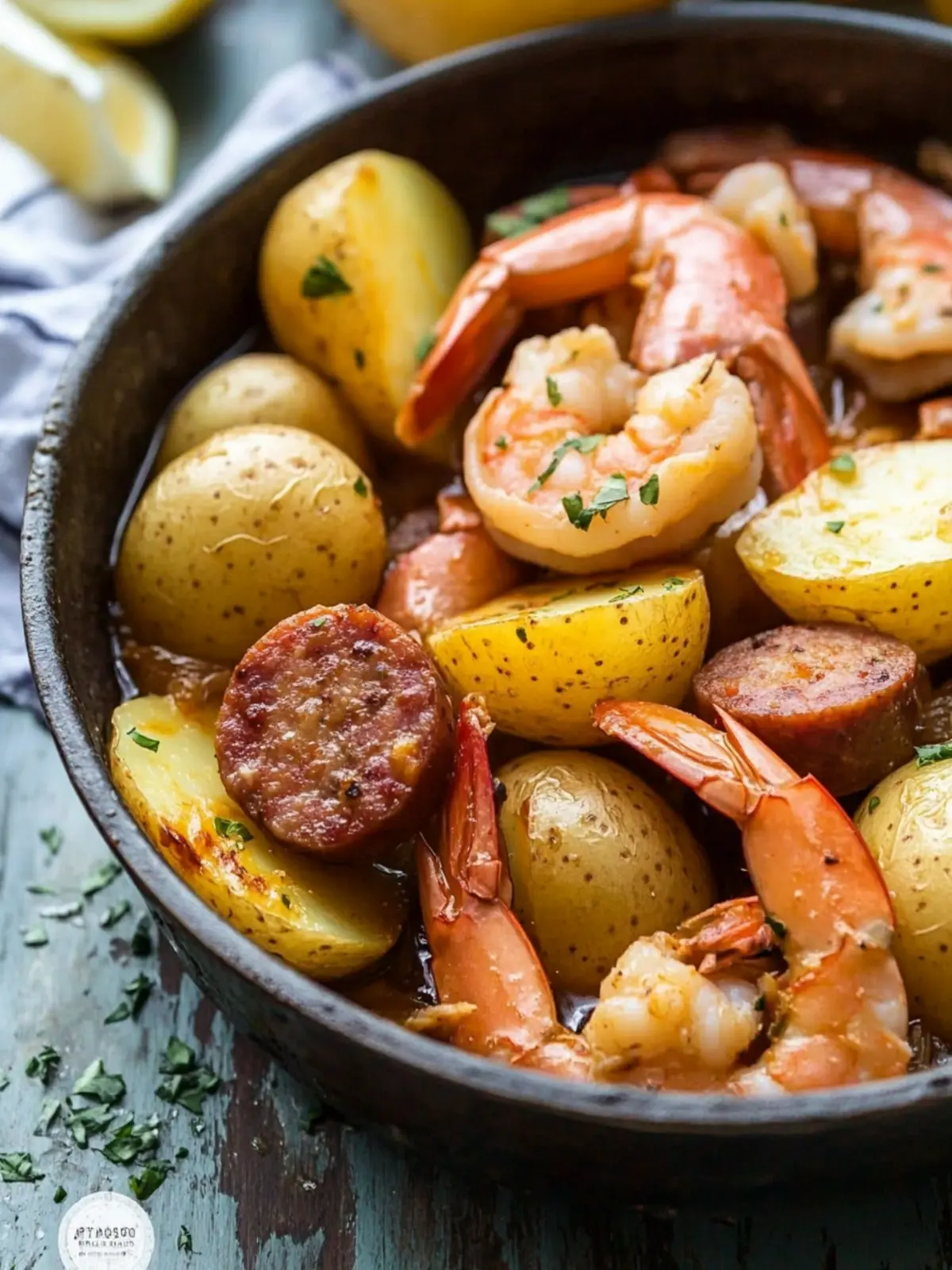 Whole30 Shrimp Boil with Potatoes, Sausage, and Garlic Ghee Magic 2 Whole30 Shrimp Boil with Potatoes, Sausage, and Garlic Ghee (Paleo)