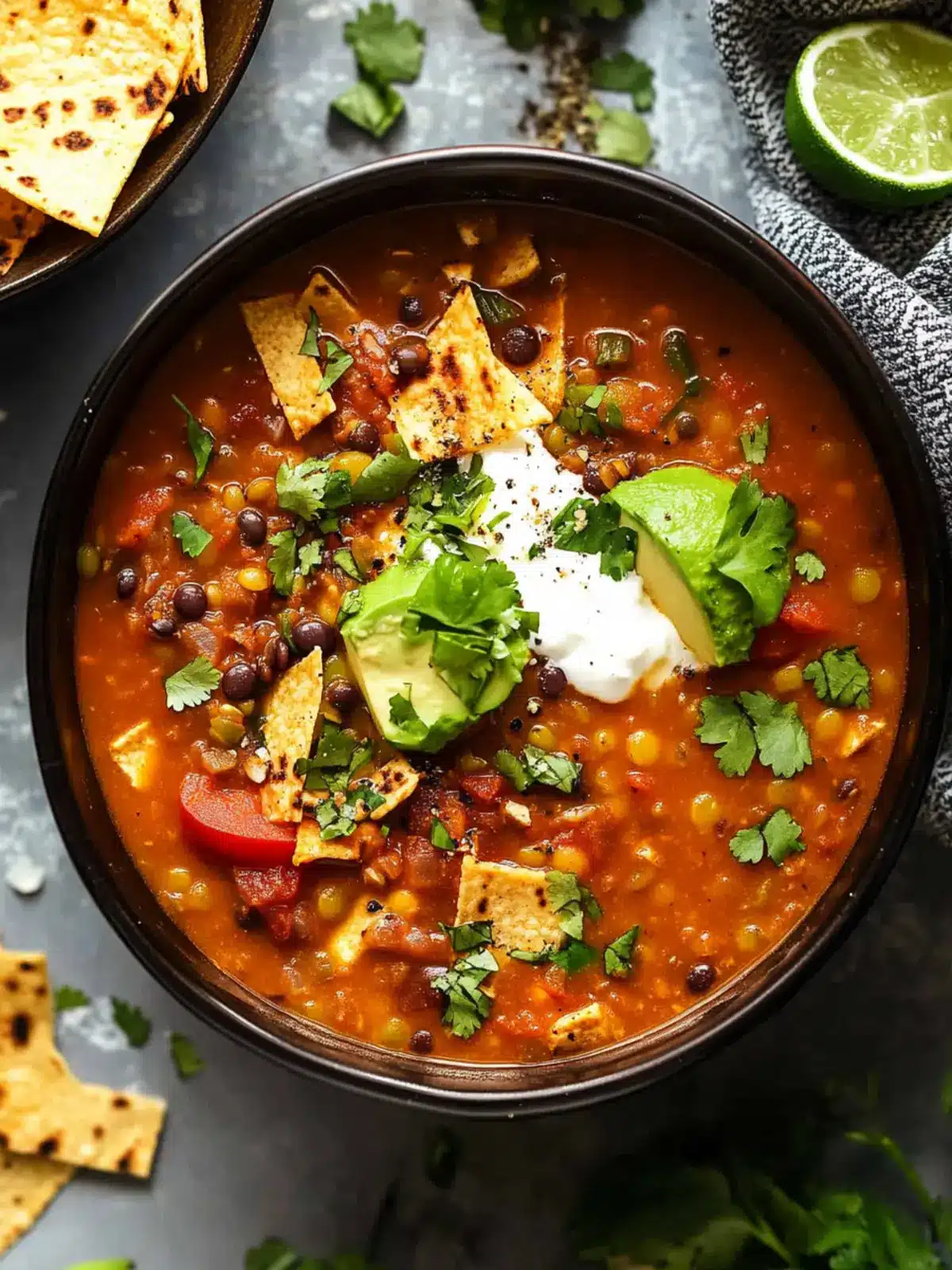Vegan Lentil Tortilla Soup Ready in Just 20 Minutes! 2 Vegan Lentil Tortilla Soup