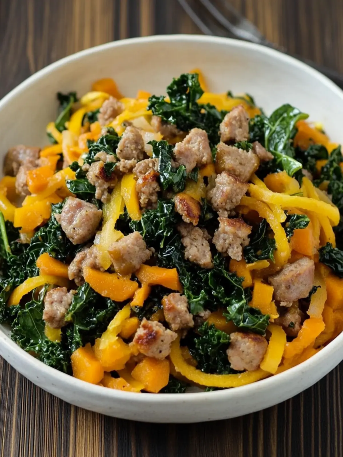 Savor Sausage and Kale over Butternut for a Cozy Dinner! 3 Sausage and Kale over Butternut