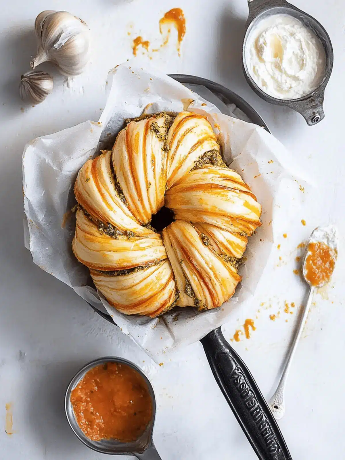 Roasted Garlic, Tomato and Ricotta Pesto Brioche Knot Magic 3 Roasted Garlic, Tomato and Ricotta Pesto Brioche Knot