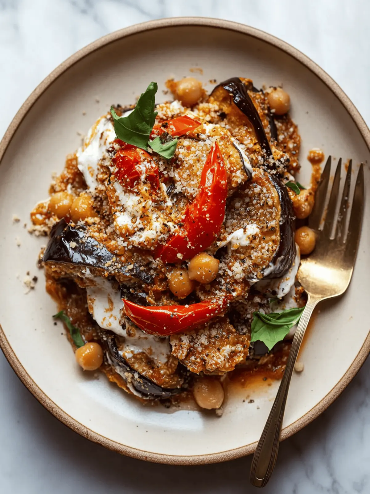 One-Pan Eggplant Parmesan Chickpeas for Easy Comfort Food 3 Eggplant Parmesan Chickpeas