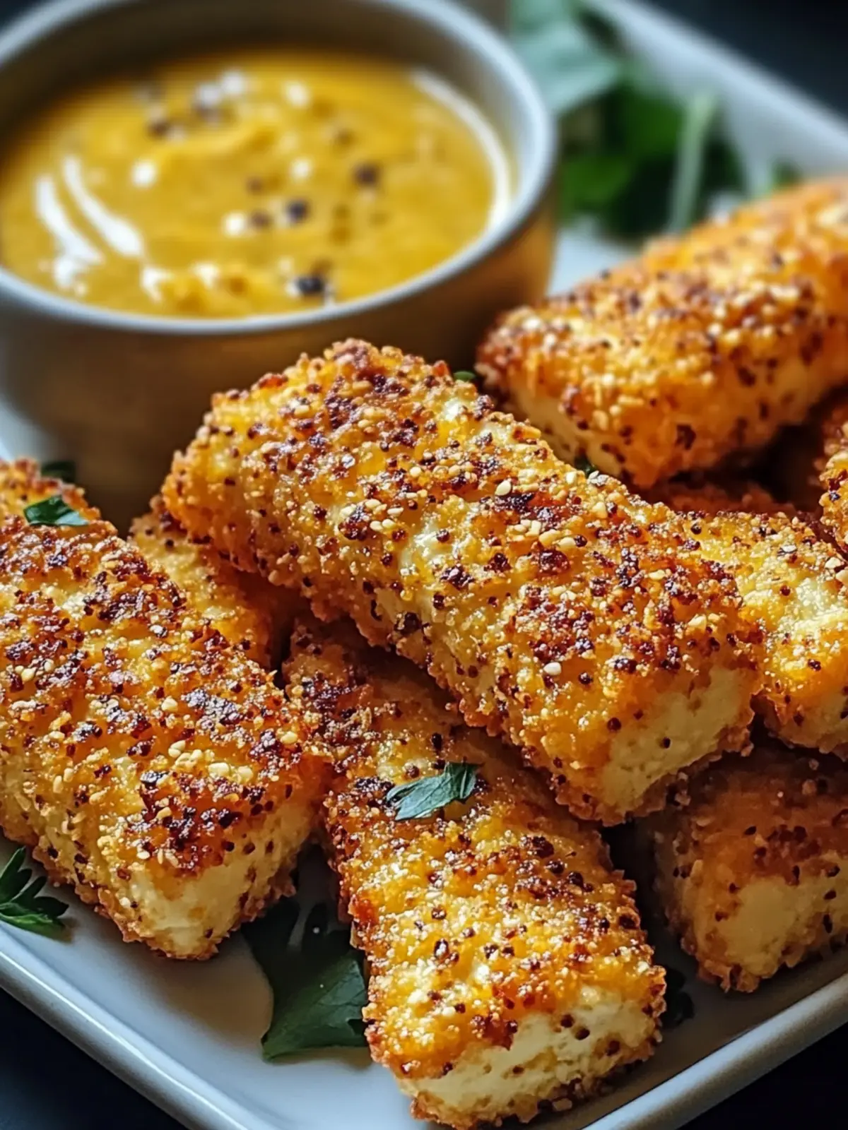 Crispy Baked Honey Mustard Tofu Tenders for Guilt-Free Snacking 2 Crispy Baked Honey Mustard Tofu Tenders
