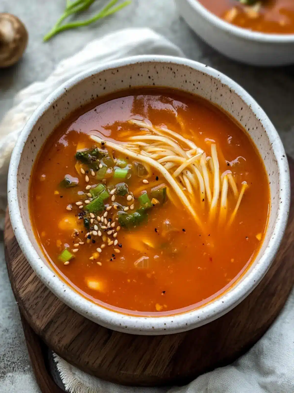 Tomato Enoki Mushroom Soup for a Cozy Night In 3 Tomato Enoki Mushroom Soup