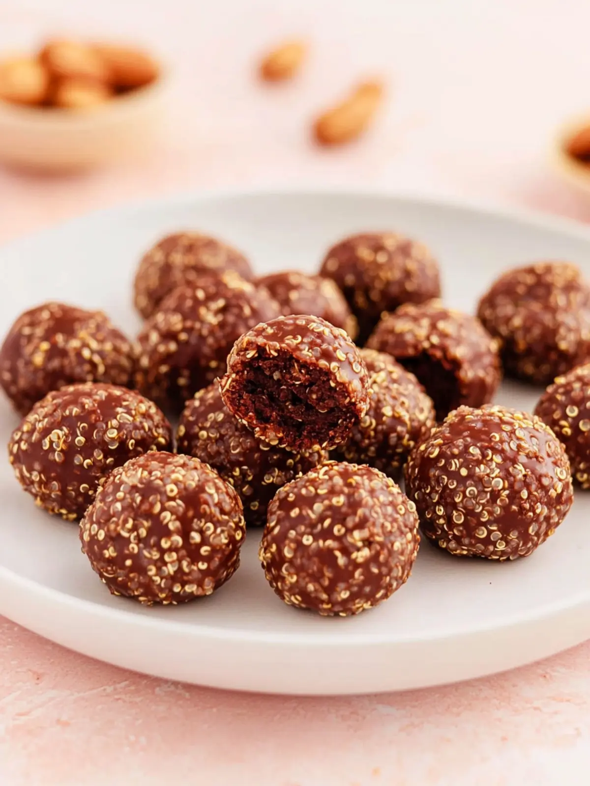 Delicious Chocolate Peanut Butter Quinoa Crunch Bites Recipe 3 Chocolate Peanut Butter Quinoa Crunch Bites