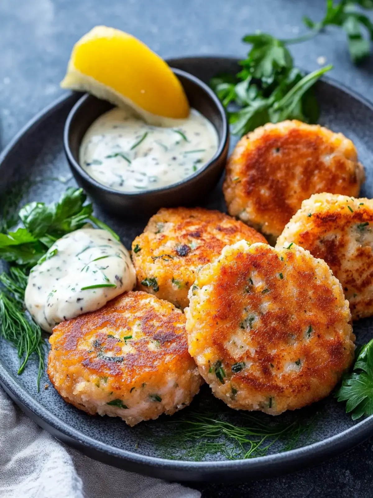 Irresistible Salmon Cakes with Chive and Garlic Sauce Recipe 2 Salmon Cakes with Chive and Garlic Sauce