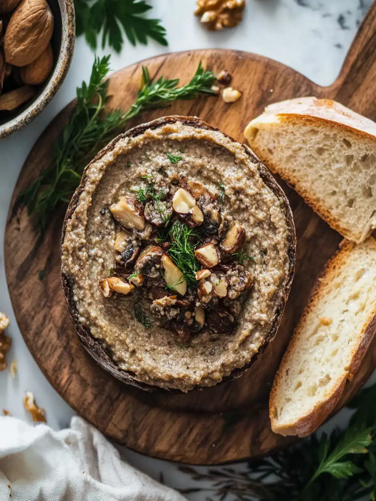 Mushroom Walnut P¢t : Irresistibly Creamy Vegan Delight 4 Mushroom Walnut Pate