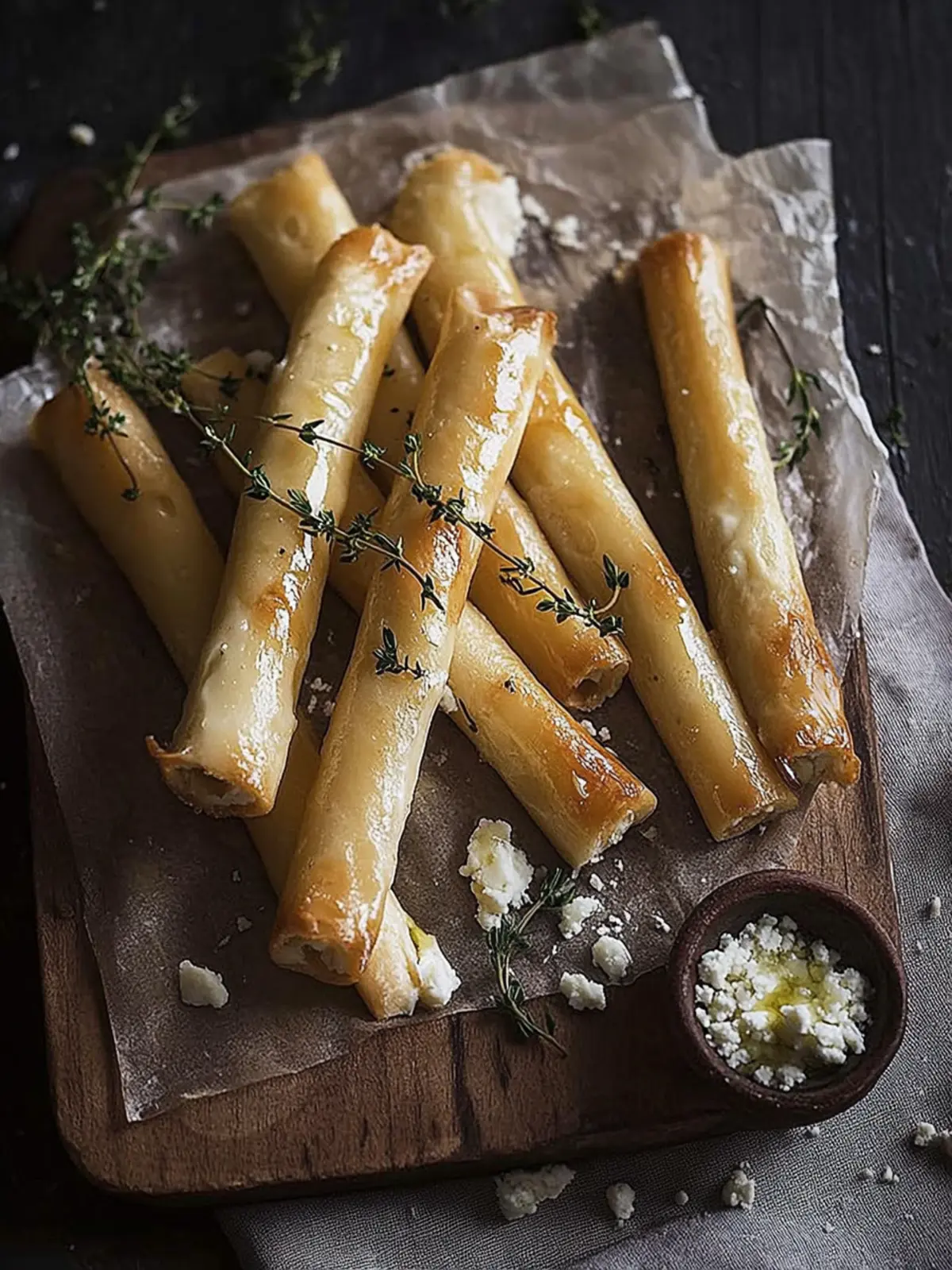Delicious Baked Goats Cheese Cigars with Honey & Thyme Magic 4 Baked goats cheese cigars with honey & thyme