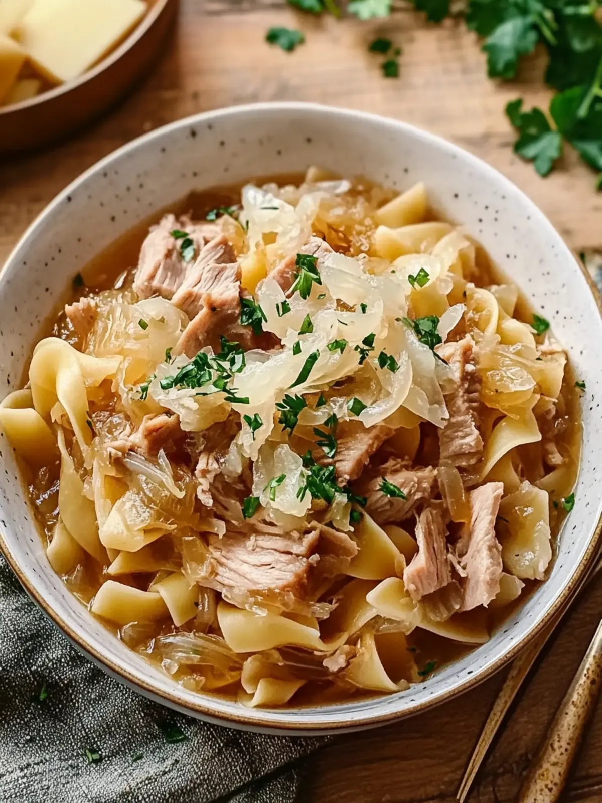 Tender Pork Sauerkraut and Noodles: A Cozy Family Dinner 2 Tender Pork Sauerkraut and Noodles