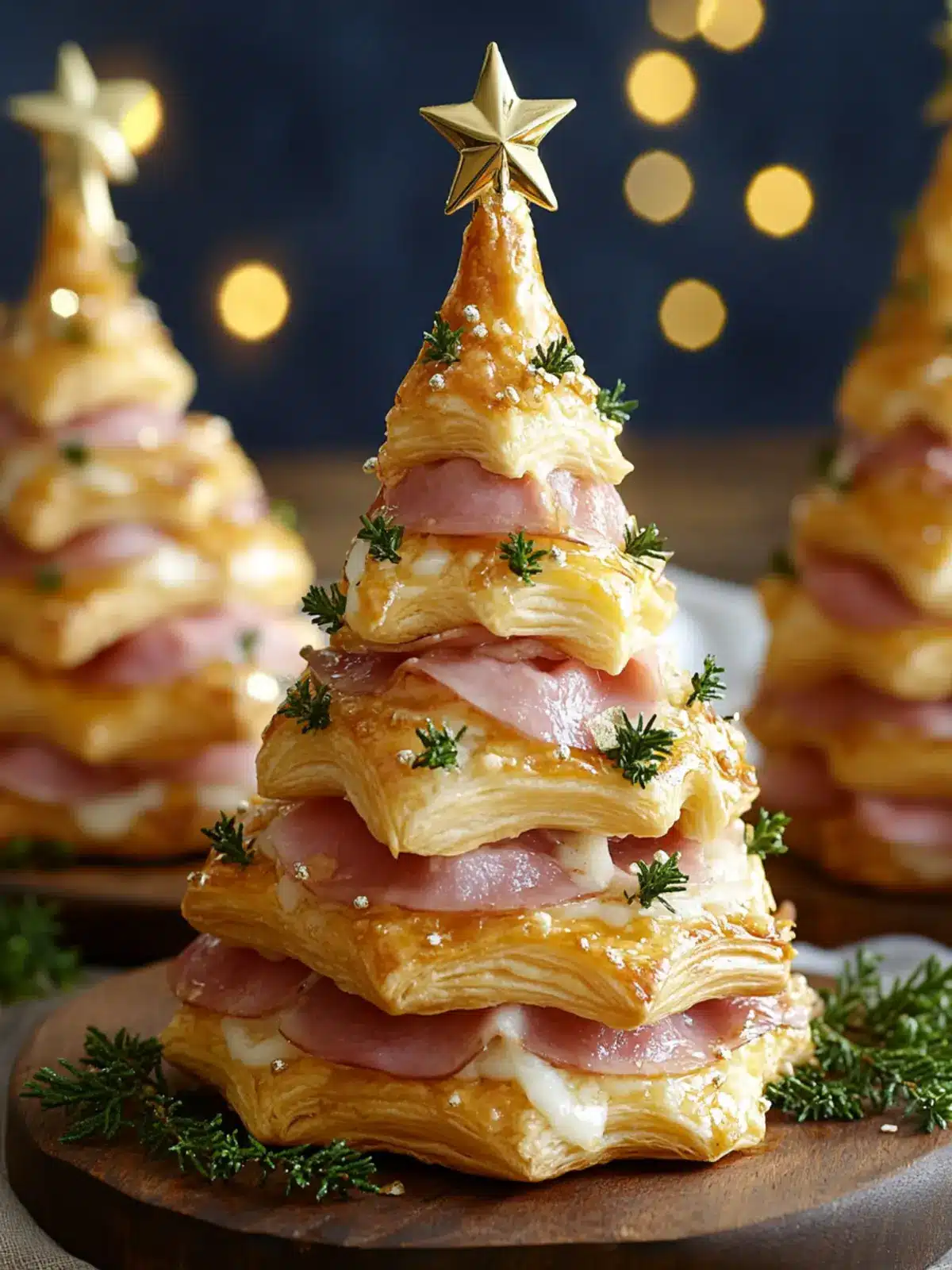 Ham & Cheese Puff Pastry Christmas Trees: A Festive Treat! 4 HAM & CHEESE PUFF PASTRY CHRISTMAS TREES