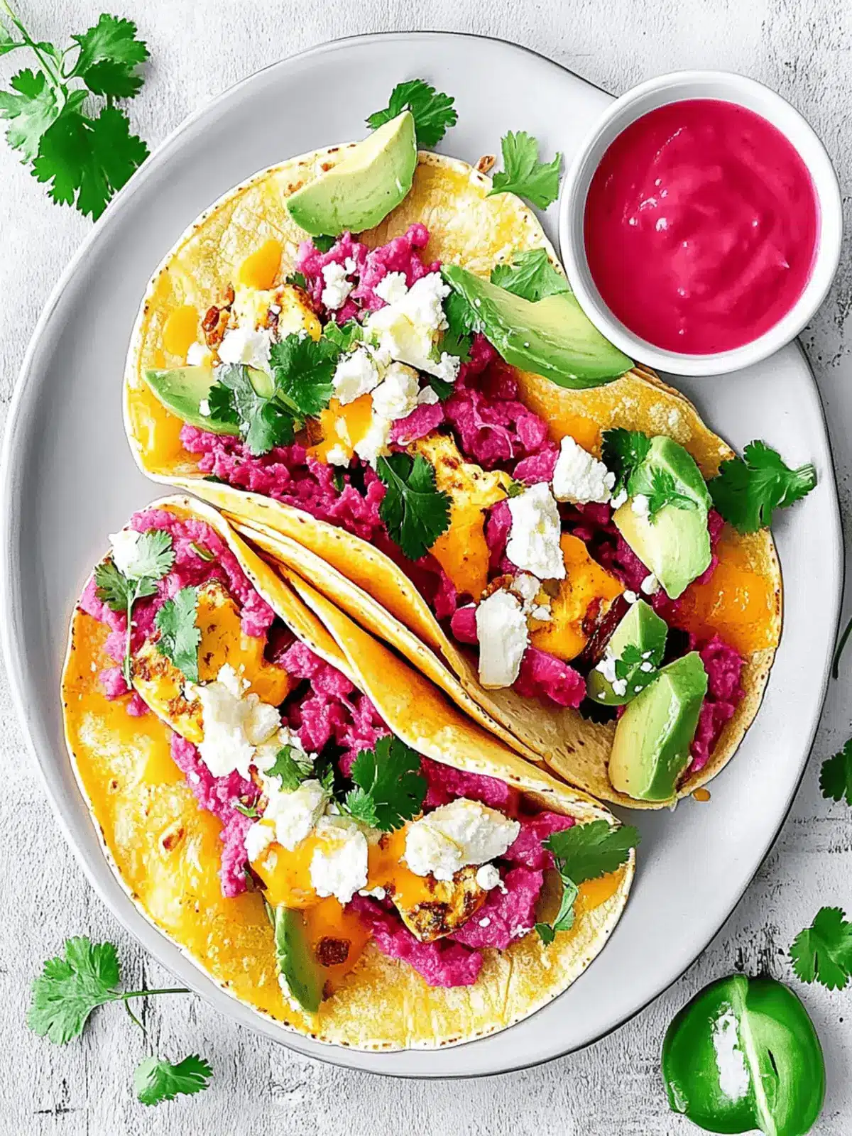 Colorful Breakfast Tacos with Pink Corn Tortillas Delight 2 Breakfast Taco
