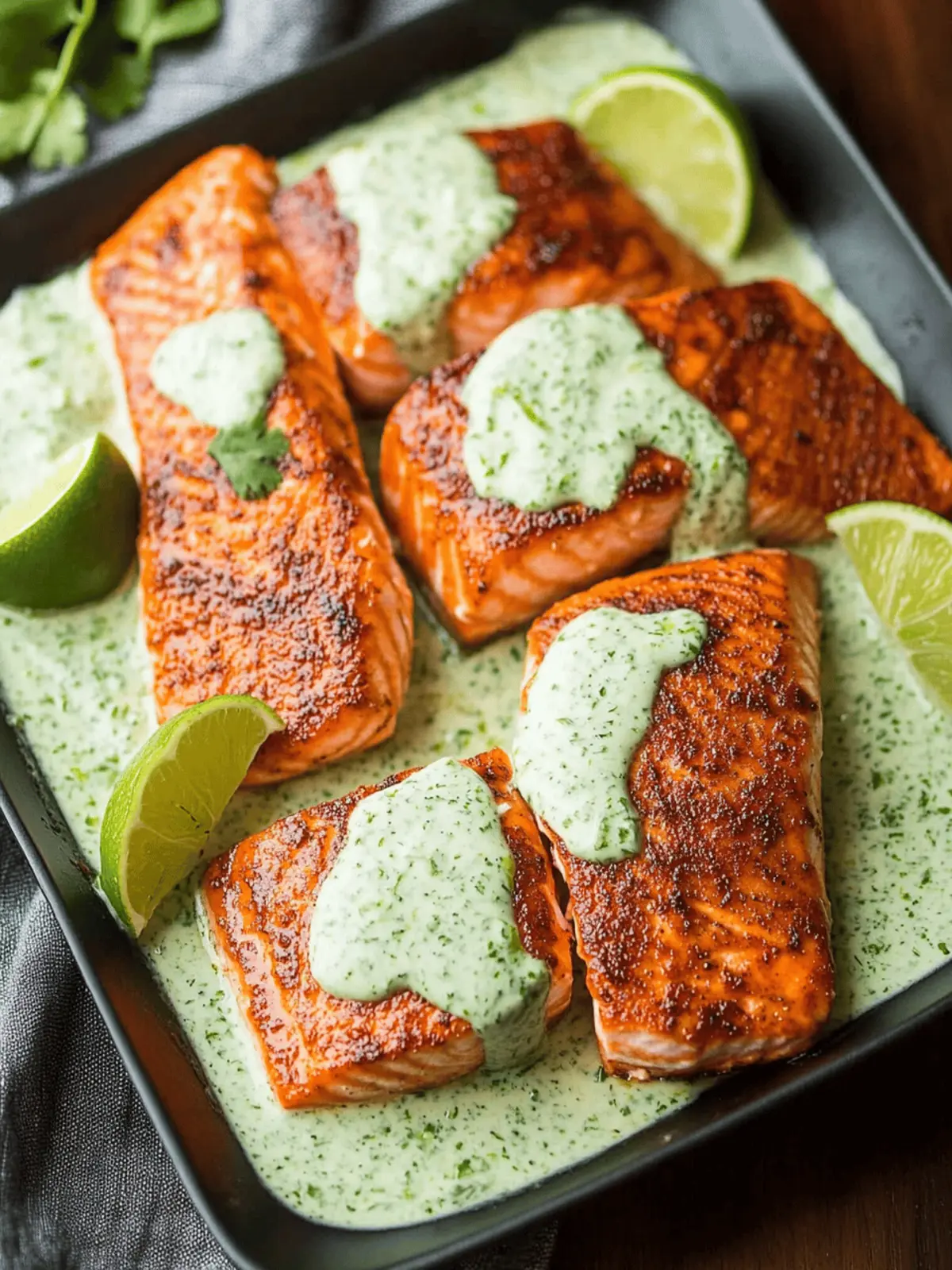 Skillet Seared Salmon with Creamy Cilantro Lime Sauce Magic 4 Skillet Seared Salmon with Creamy Cilantro Lime Sauce