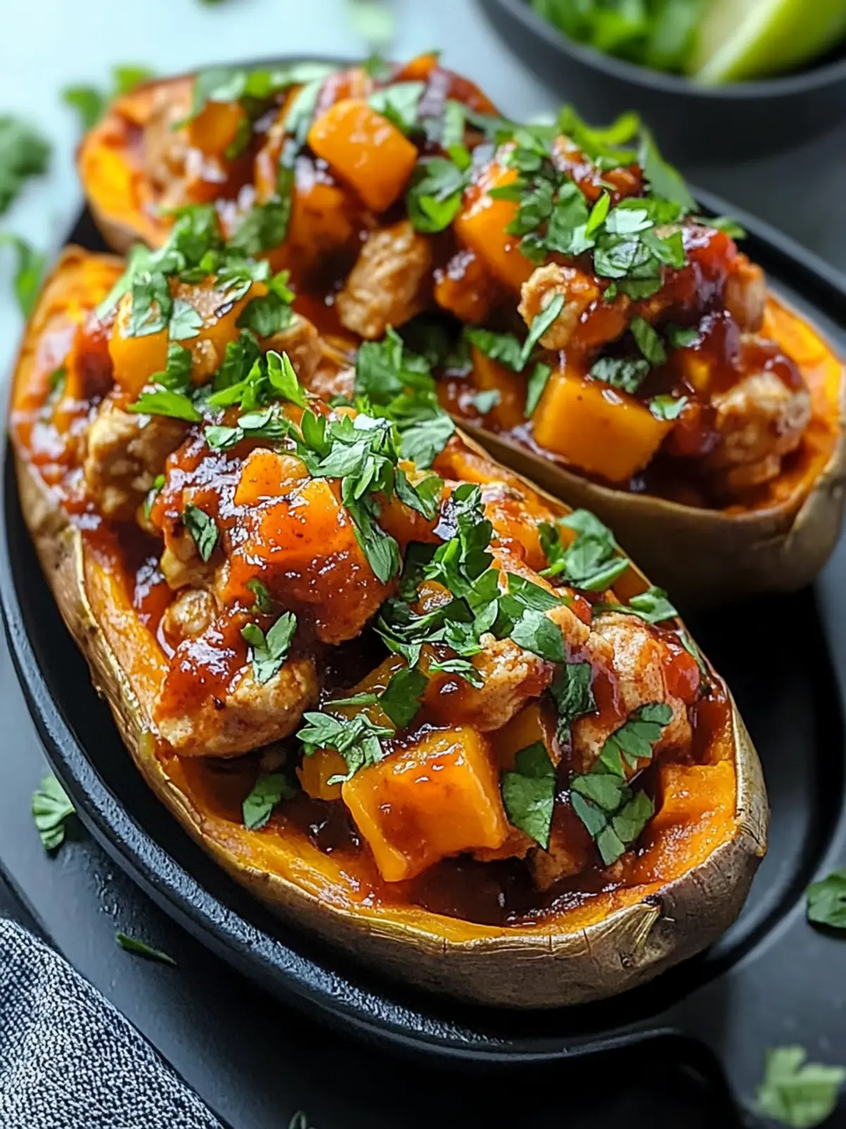 BBQ Chicken Stuffed Sweet Potatoes for Ultimate Comfort Food 3 BBQ Chicken Stuffed Sweet Potatoes