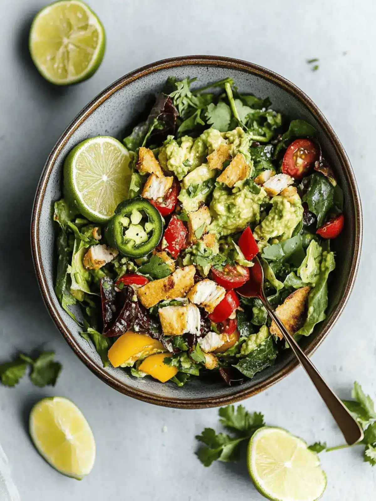 Zesty Guacamole Greens Salad with Cilantro Lime Vinaigrette 4 Guacamole Greens Salad with Cilantro Lime Jalape±o Vinaigrette