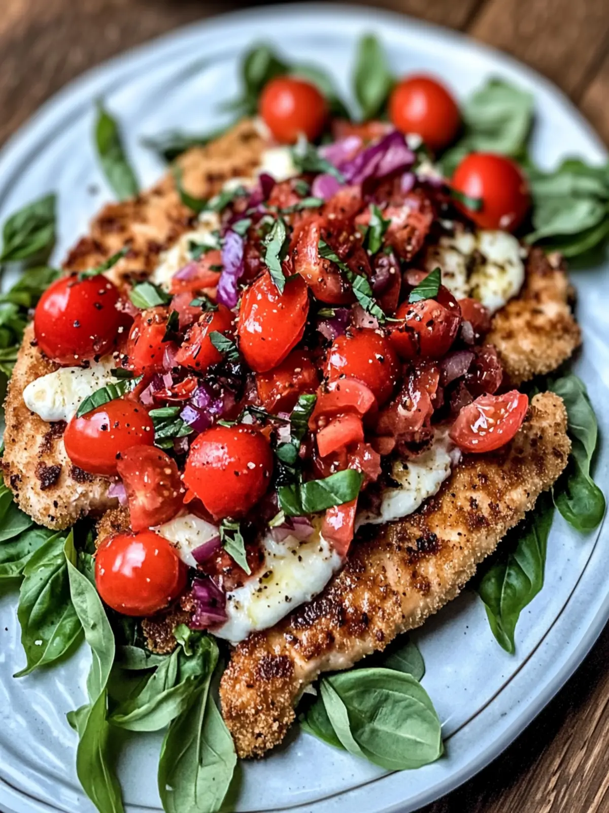 Crispy Chicken Milanese with Tomato and Mozzarella Delight 2 Chicken Milanese with Tomato and Mozzarella