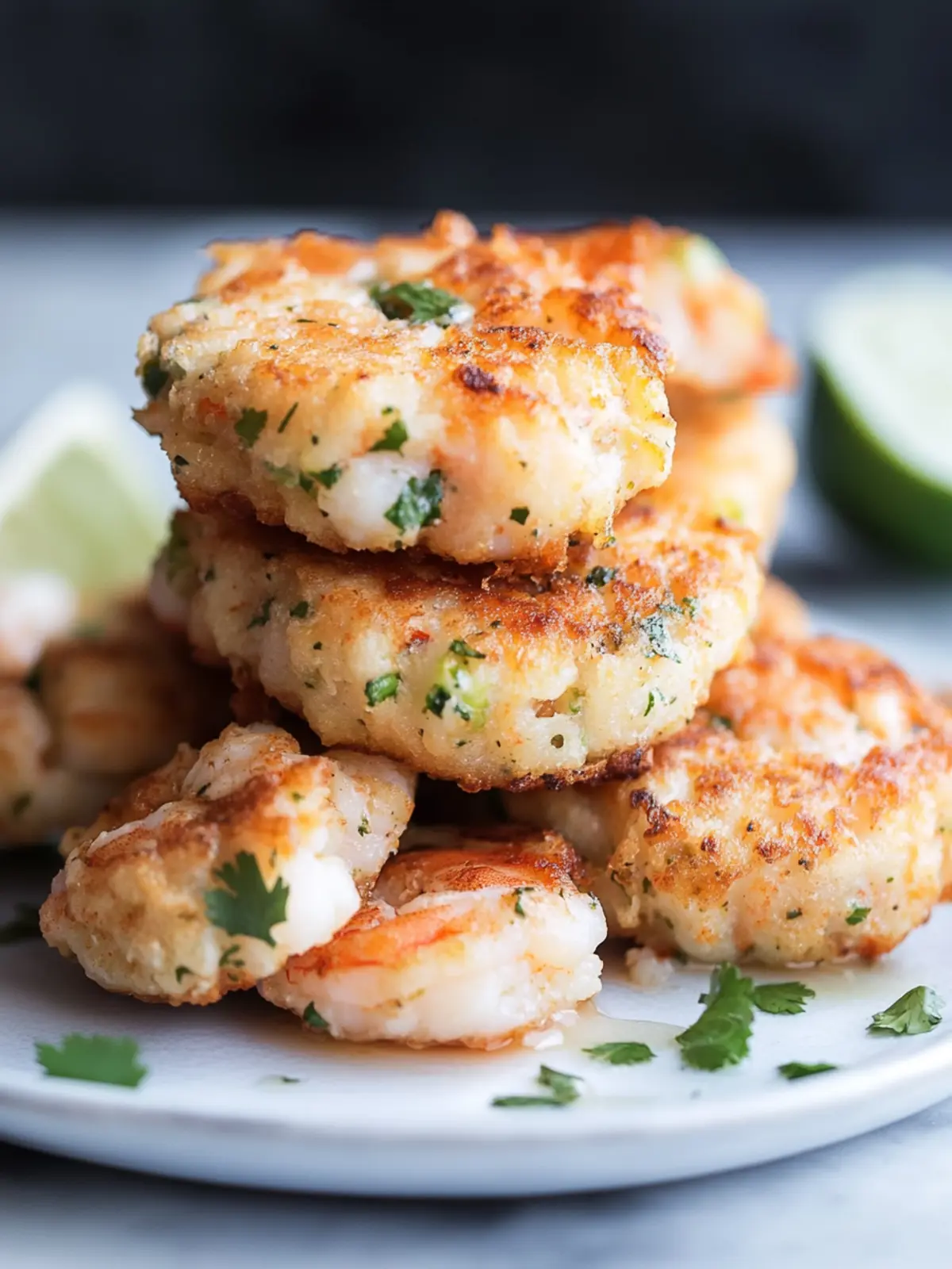 Savory Shrimp Cakes with Cilantro Lime Sauce in 10 Minutes 3 Shrimp Cakes With Cilantro Lime Sauce