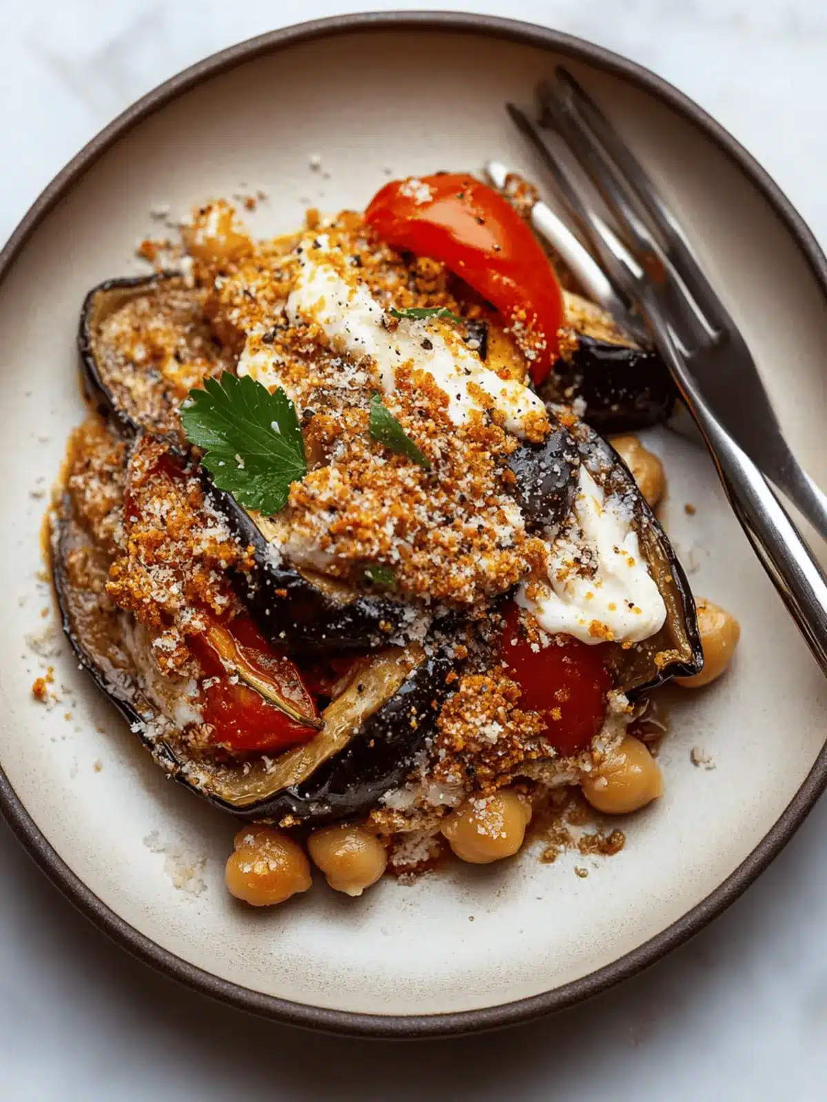 One-Pan Eggplant Parmesan Chickpeas for Easy Comfort Food 2 Eggplant Parmesan Chickpeas
