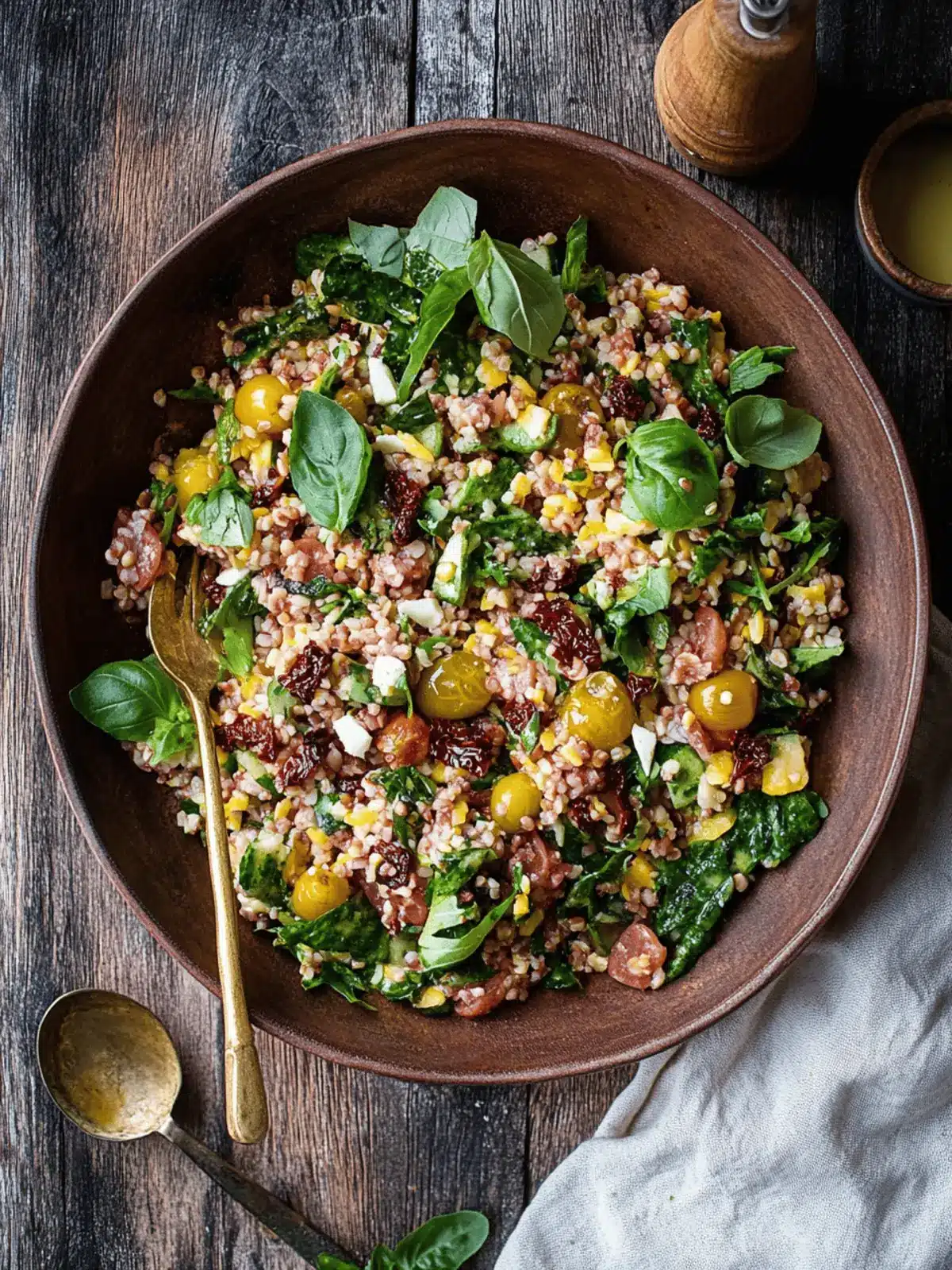 Vibrant Antipasto Farro Salad with Sun-Dried Tomato Vinaigrette 4 Antipasto Farro Salad with Sun-Dried Tomato Vinaigrette