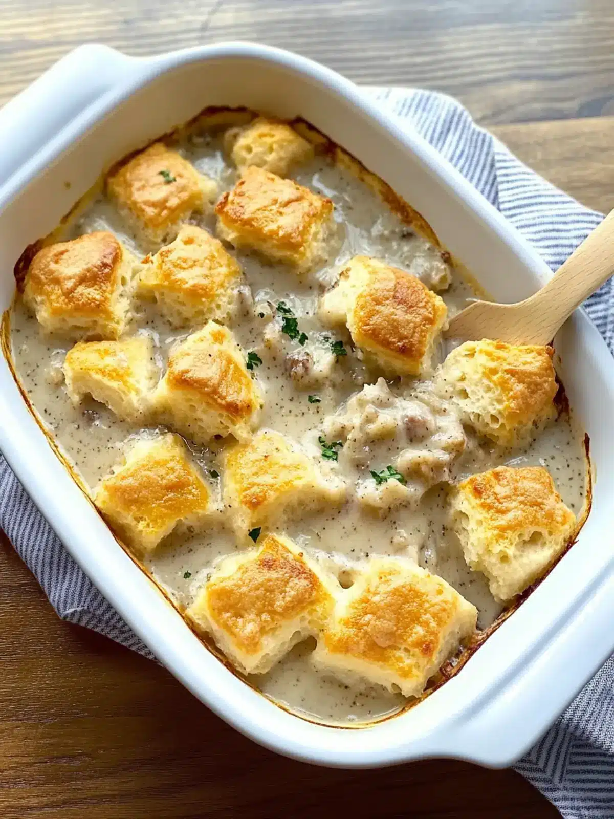 Easy Biscuits & Gravy Casserole for Effortless Family Mornings 2 Easy Biscuits & Gravy Casserole